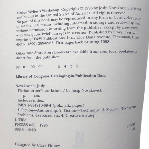Softcover Book: Fiction Writer’s Workshop by Josip Novakovich - Picture 3 of 4